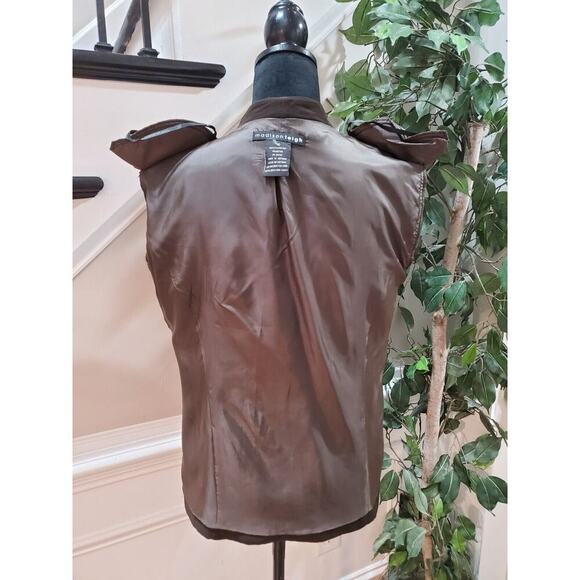 Madison Leigh Women's Brown Long Sleeve Embroidered Lined Open Front Jacket 10 - Picture 8 of 12